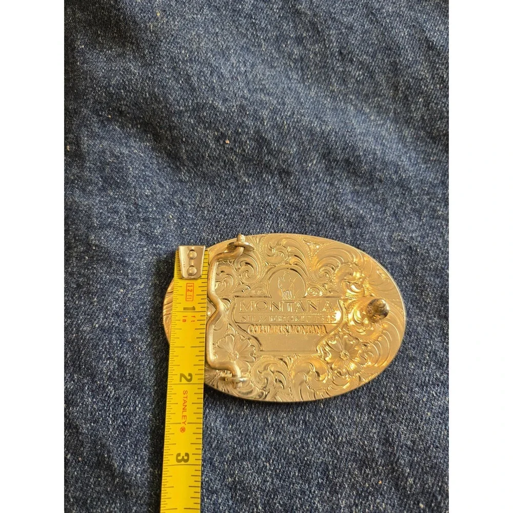 Montana Silversmiths Two-Tone Eagle Oval Belt Buckle - Silver & Antique Gold